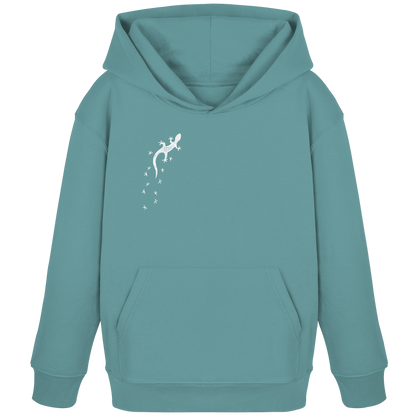 Gecko Eidechse Silhouette hell - Kids Organic Hoodie