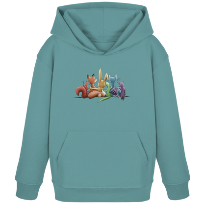 Regenbogen Tiere für Freundschaft, Toleranz und Vielfalt - Kids Organic Hoodie