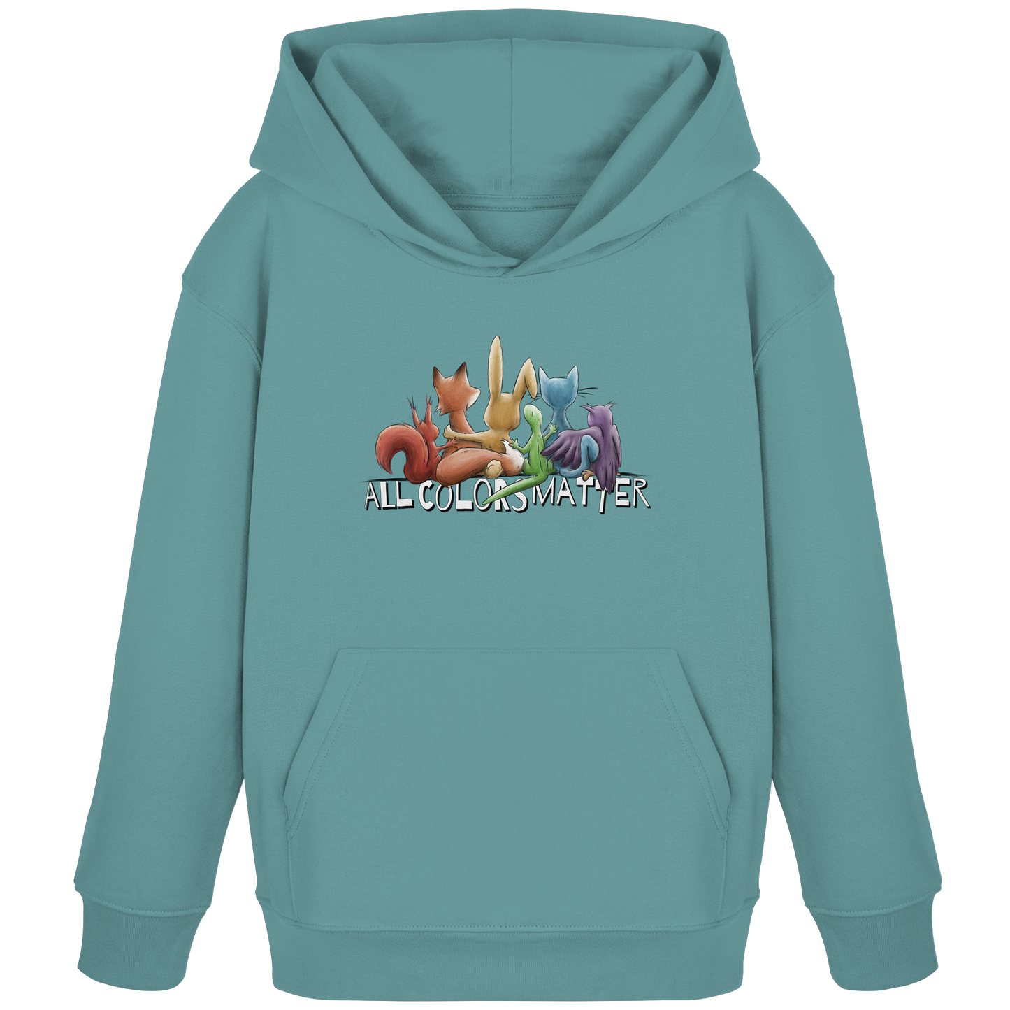 All Colors Matter! Regenbogen Tiere für Vielfalt - Kids Organic Hoodie