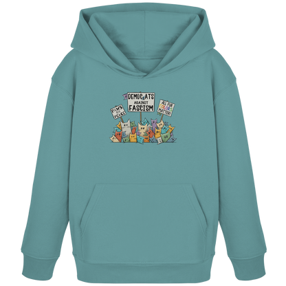 Demo-Katzen gegen Faschismus und für Vielfalt - Kids Organic Hoodie