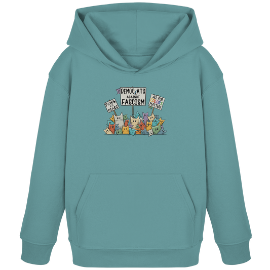 Demo-Katzen gegen Faschismus und für Vielfalt - Kids Organic Hoodie