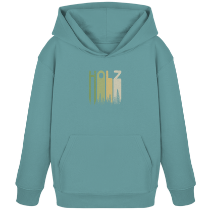Holz Retro Wald Schriftzug - Kids Organic Hoodie