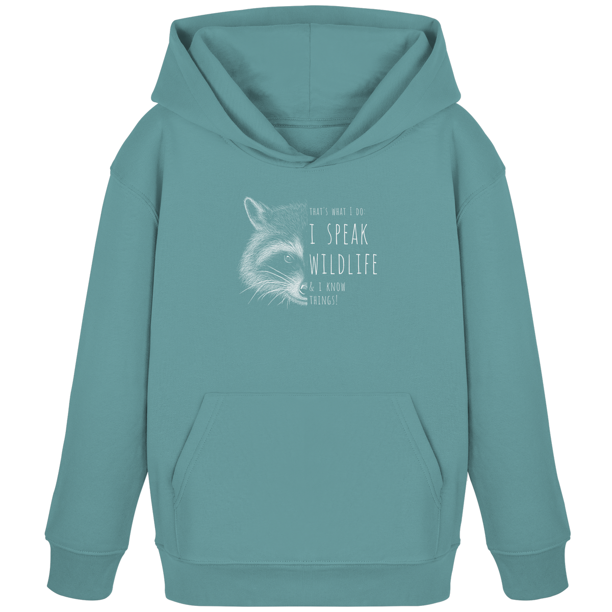 I Speak Wildlife And I Know Waschbär - Kids Organic Hoodie