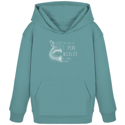 I Speak Wildlife And I Know Waschbär - Kids Organic Hoodie