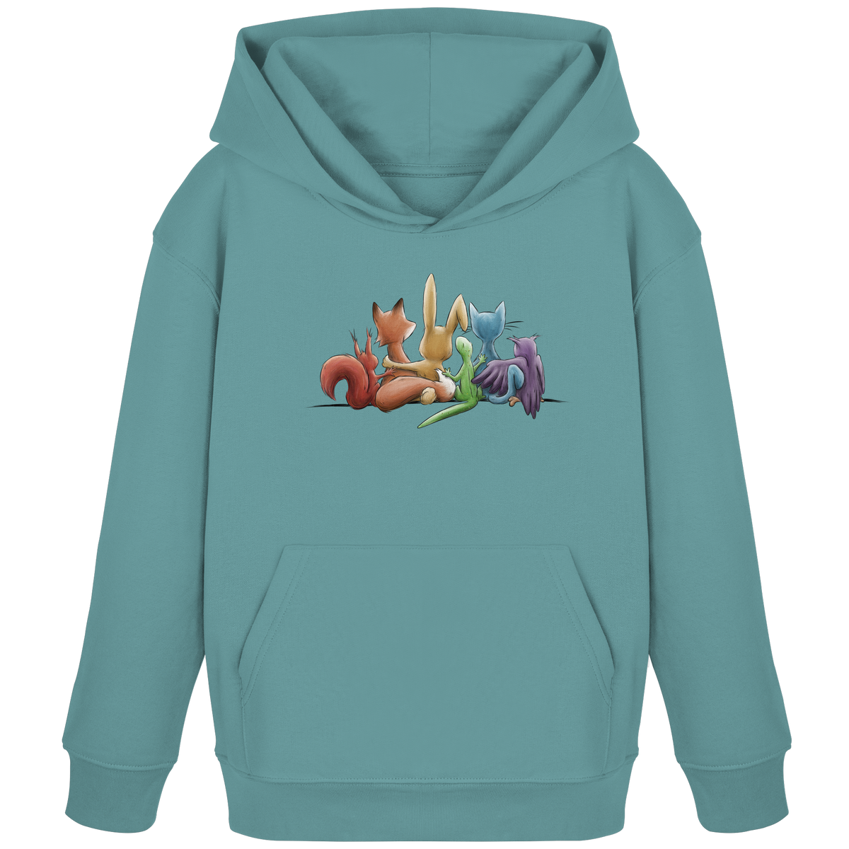 Regenbogen Tiere für Freundschaft, Toleranz und Vielfalt - Kids Organic Hoodie