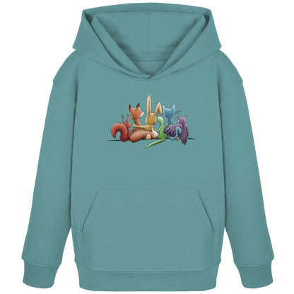 Regenbogen Tiere für Freundschaft, Toleranz und Vielfalt - Kids Organic Hoodie