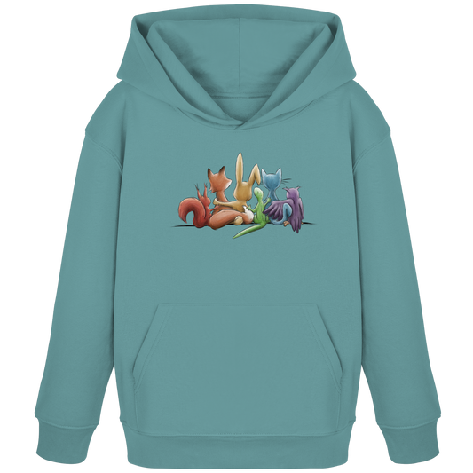Regenbogen Tiere für Freundschaft, Toleranz und Vielfalt - Kids Organic Hoodie