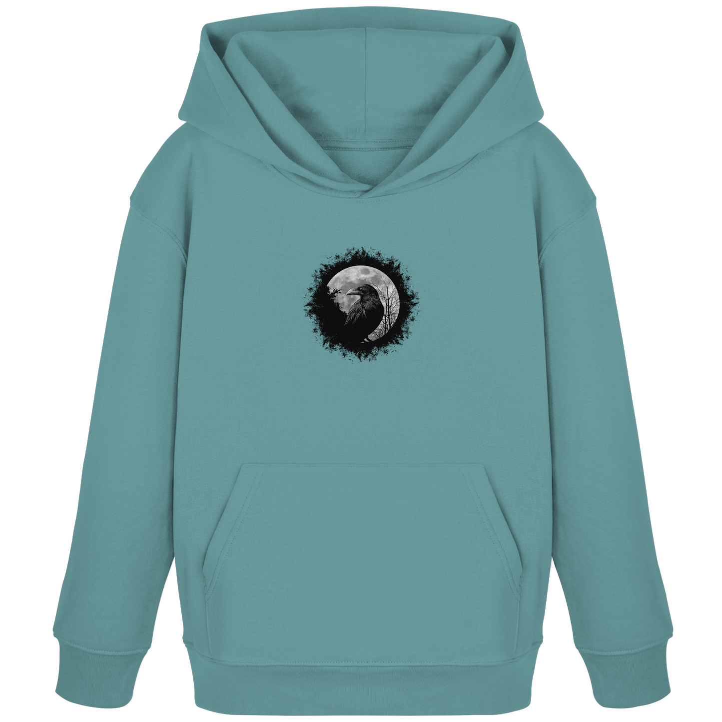 Schwarzer Rabe bei Vollmond  - Kids Organic Hoodie