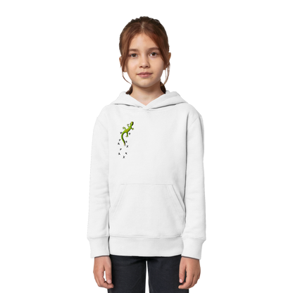 Kletternder Gecko mit Spuren - Kids Organic Hoodie