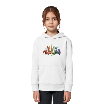 Regenbogen Tiere für Freundschaft, Toleranz und Vielfalt - Kids Organic Hoodie