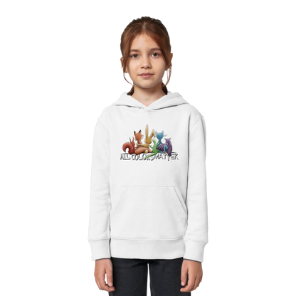 All Colors Matter! Regenbogen Tiere für Vielfalt - Kids Organic Hoodie
