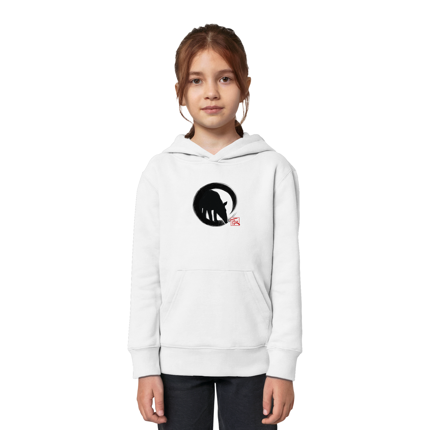 Zen Tapir im japanischen Enso Kreis - Kids Organic Hoodie