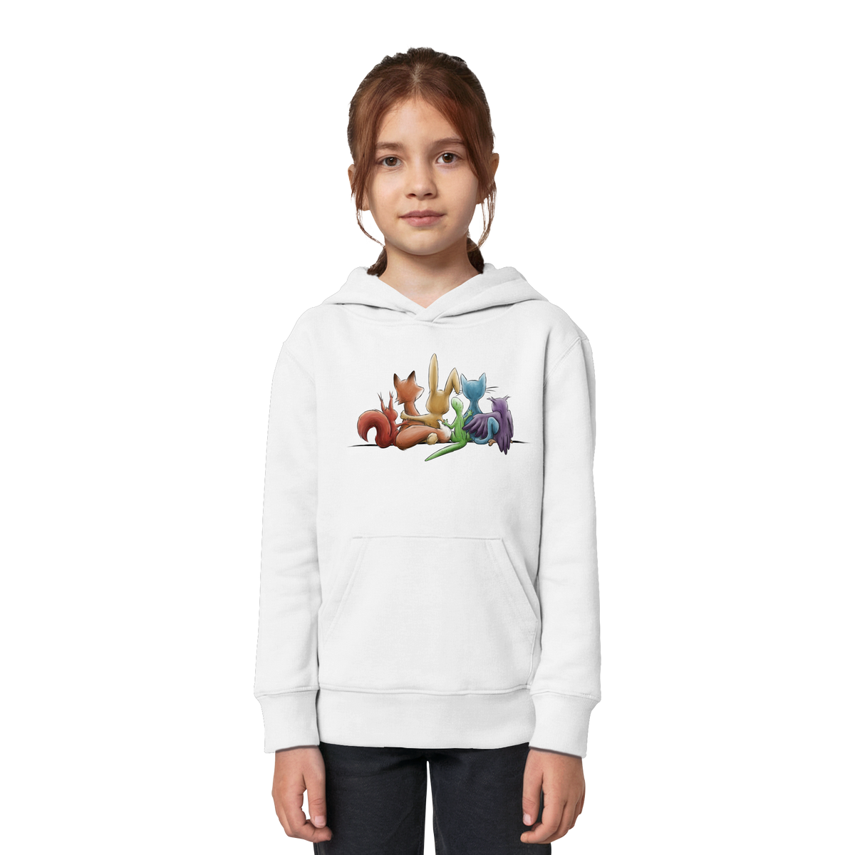 Regenbogen Tiere für Freundschaft, Toleranz und Vielfalt - Kids Organic Hoodie