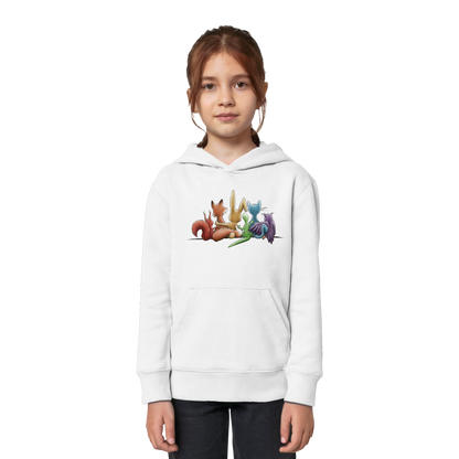 Regenbogen Tiere für Freundschaft, Toleranz und Vielfalt - Kids Organic Hoodie