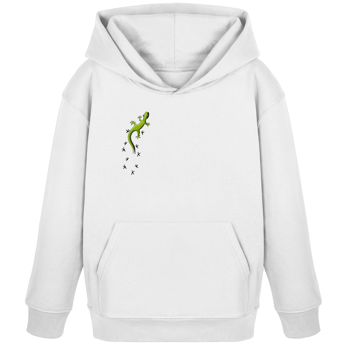 Kletternder Gecko mit Spuren - Kids Organic Hoodie