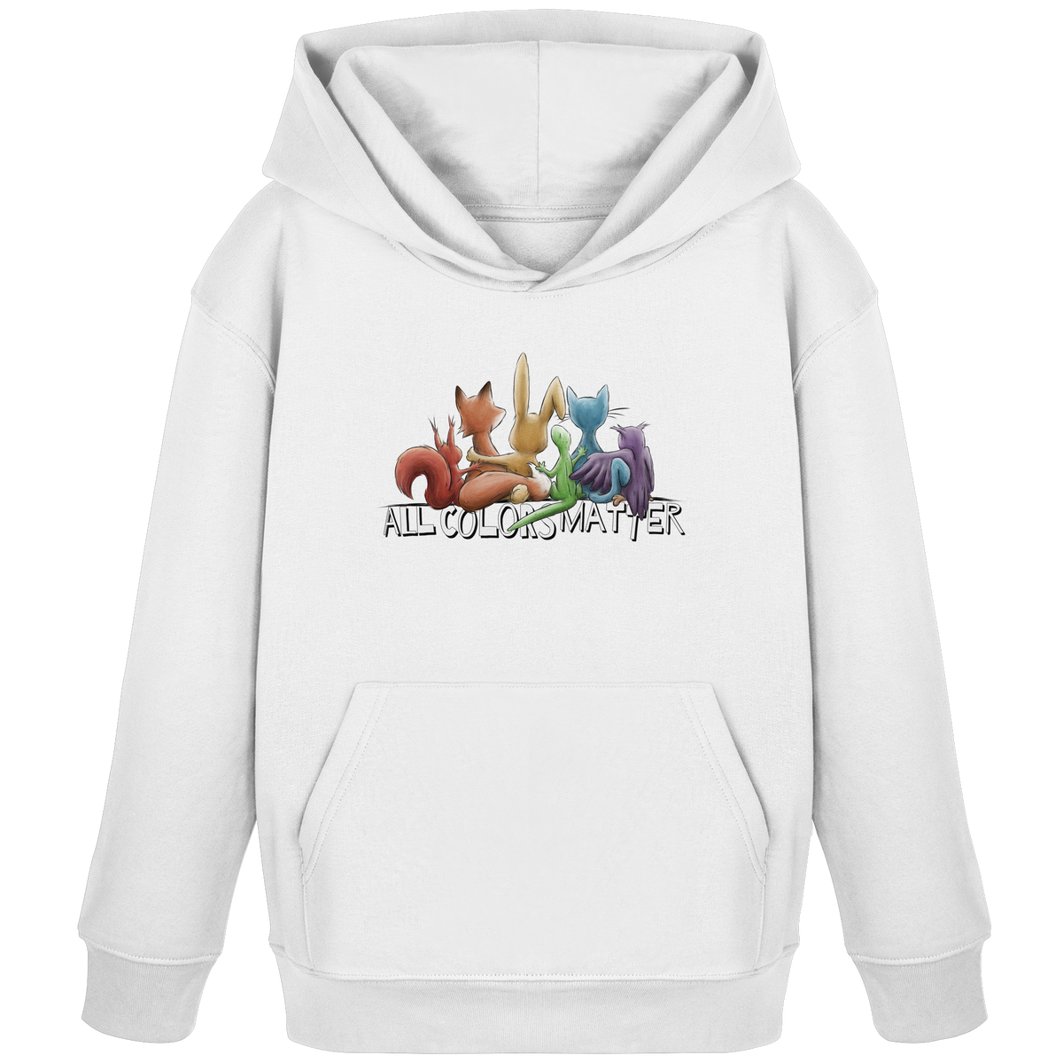 All Colors Matter! Regenbogen Tiere für Vielfalt - Kids Organic Hoodie