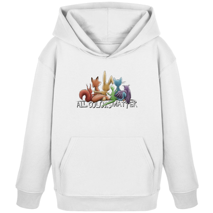 All Colors Matter! Regenbogen Tiere für Vielfalt - Kids Organic Hoodie