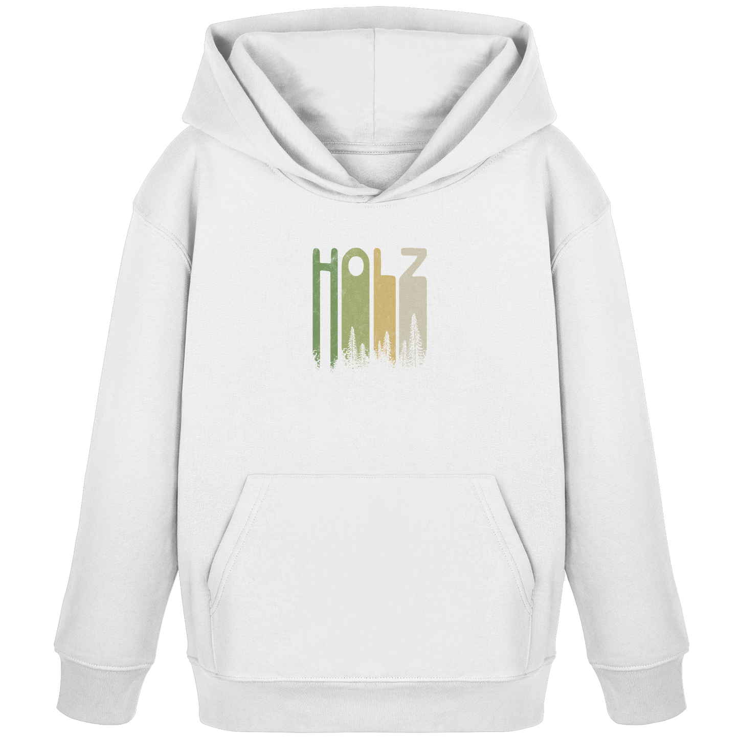 Holz Retro Wald Schriftzug - Kids Organic Hoodie