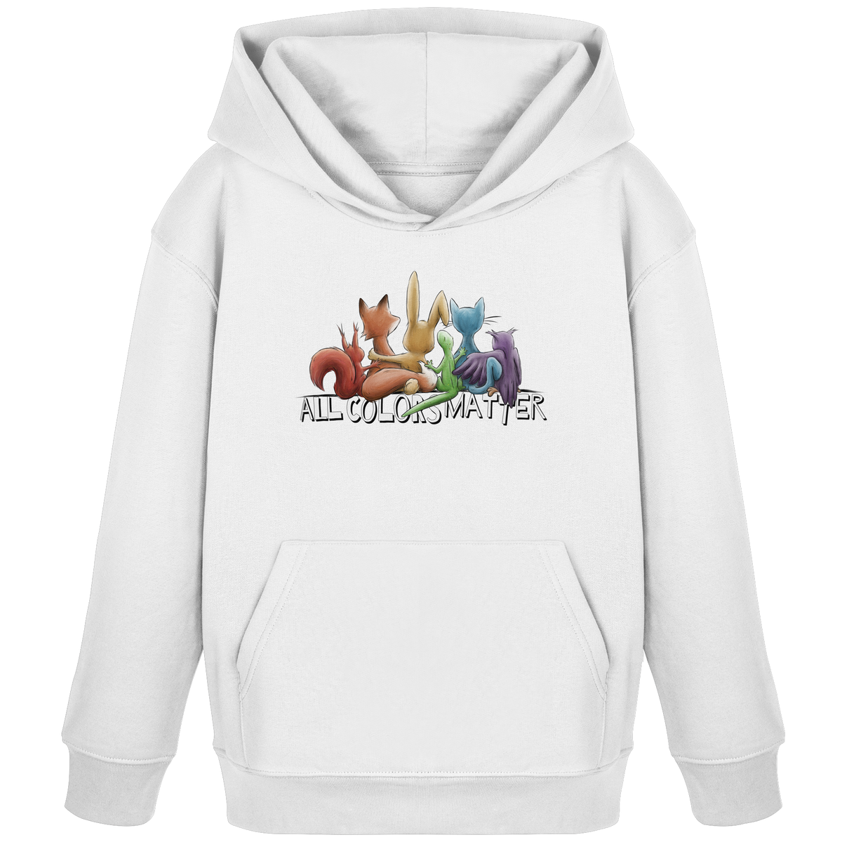 All Colors Matter! Regenbogen Tiere für Vielfalt - Kids Organic Hoodie