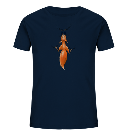 Rotes Eichhörnchen hängt ab - Kids Organic Shirt