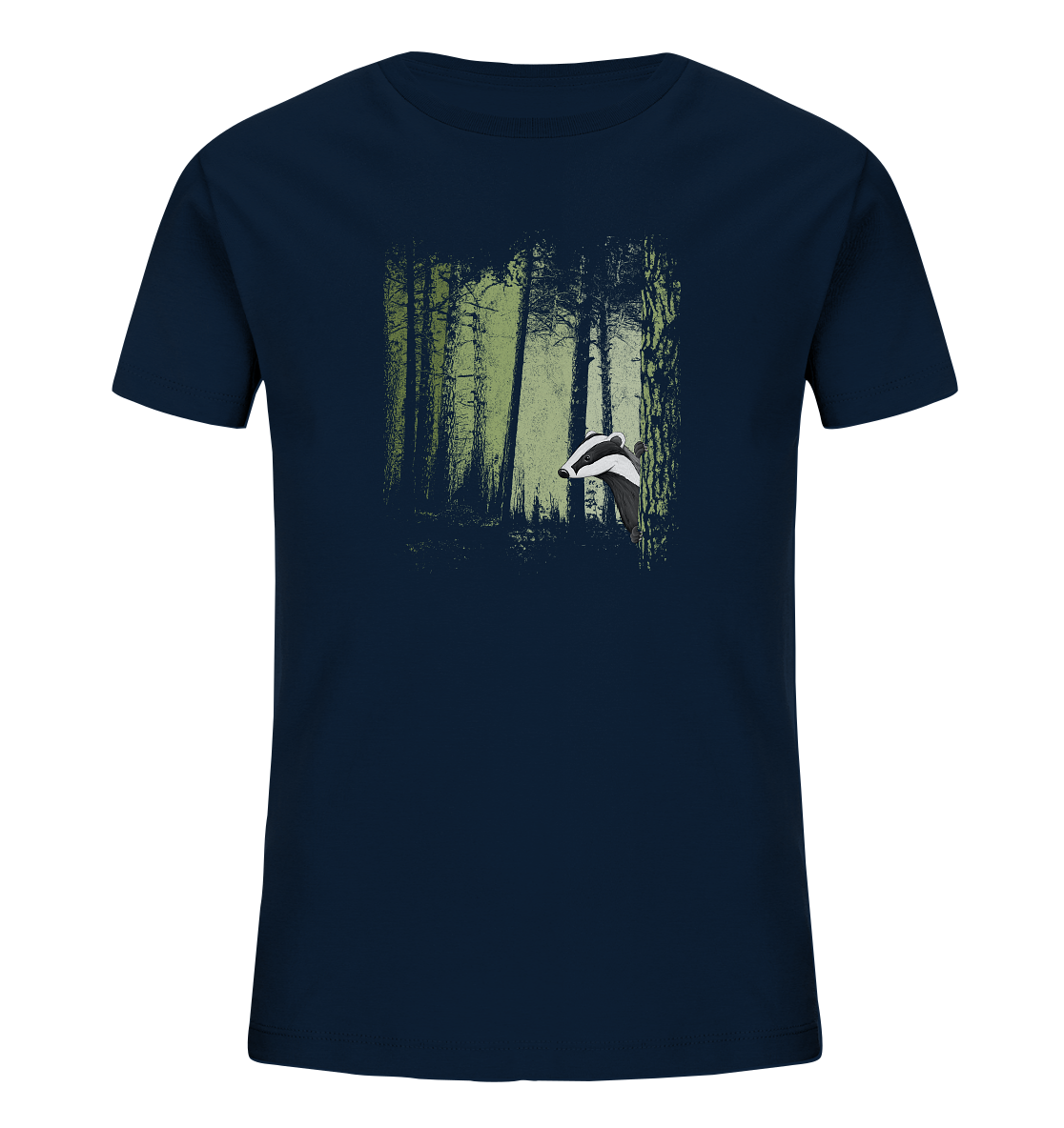 frecher Dachs im Zwielicht Wald - Kids Organic Shirt