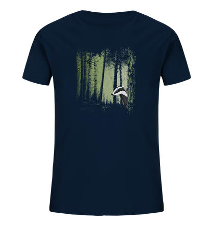 frecher Dachs im Zwielicht Wald - Kids Organic Shirt