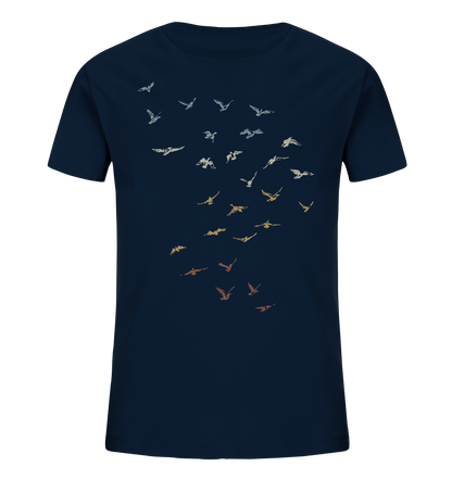 Retro Vogel Schwarm - Kids Organic Shirt