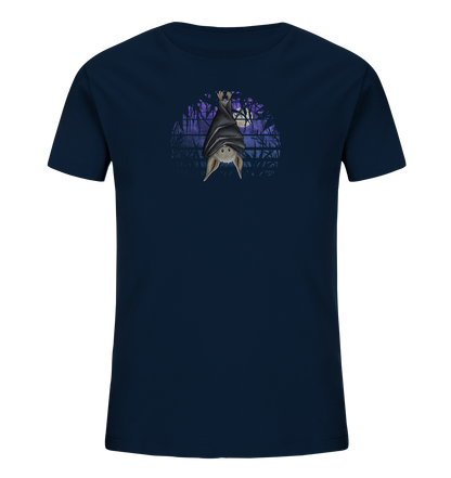 Fledermaus in blauer Nacht - Kids Organic Shirt