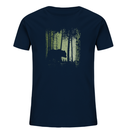 Braunbär im Zwielicht Wald - Kids Organic Shirt
