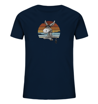 Lässiges Maultier Retro Esel - Kids Organic Shirt