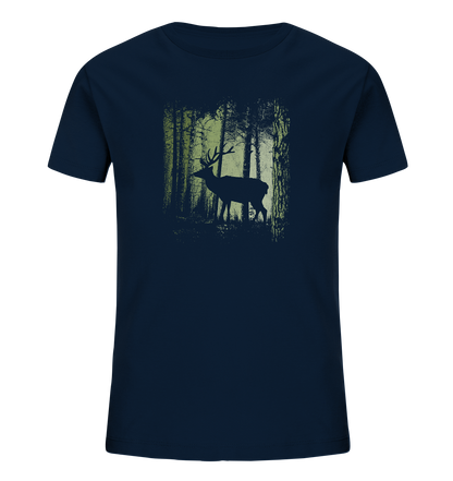 Hirsch im Zwielicht Wald - Kids Organic Shirt