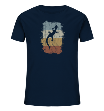 Retro Gecko Salamander Silhouette - Kids Organic Shirt