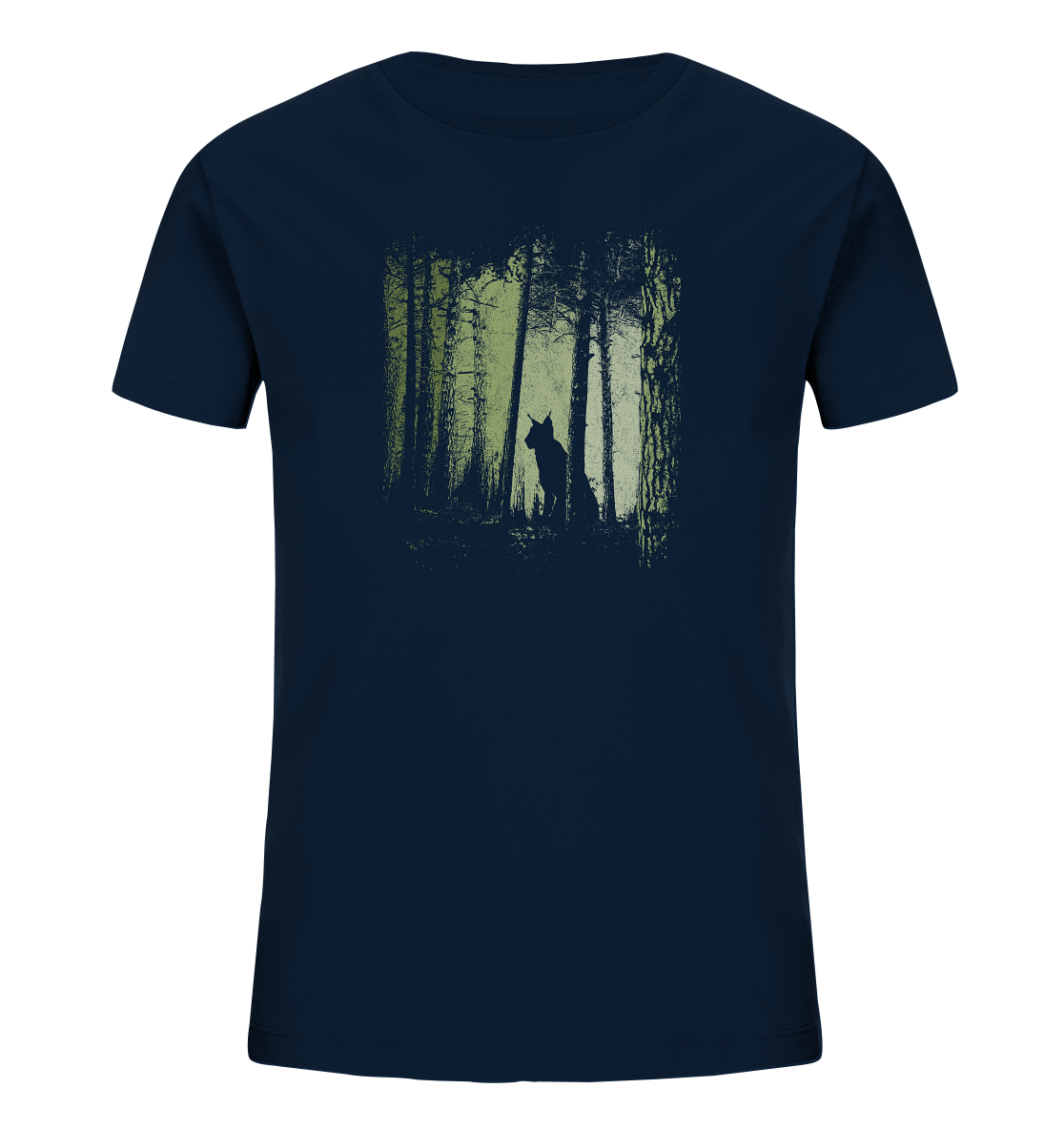 Luchs Wildkatze im Zwielicht Wald - Kids Organic Shirt