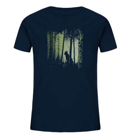 Luchs Wildkatze im Zwielicht Wald - Kids Organic Shirt