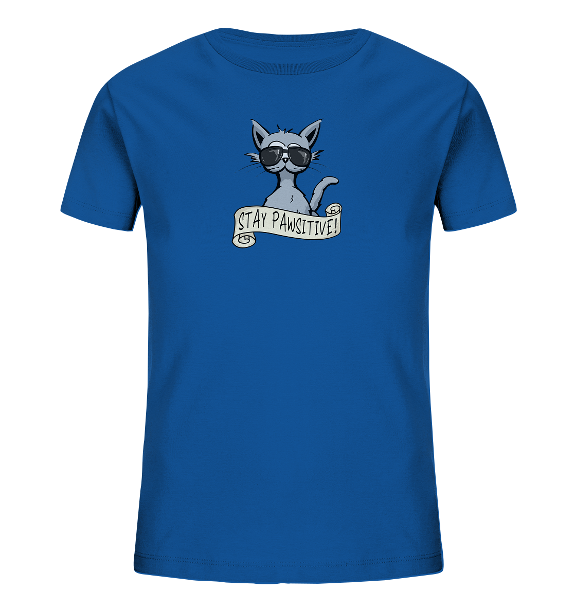 Stay Pawsitive Bleib lässig Hipster Katze - Kids Organic Shirt