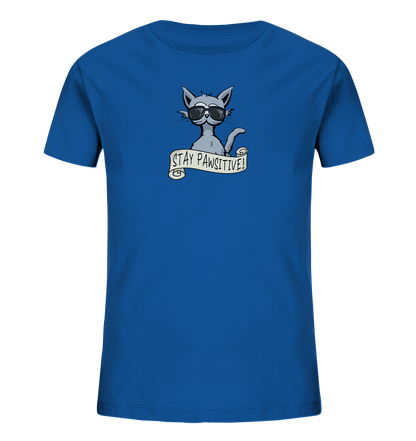 Stay Pawsitive Bleib lässig Hipster Katze - Kids Organic Shirt