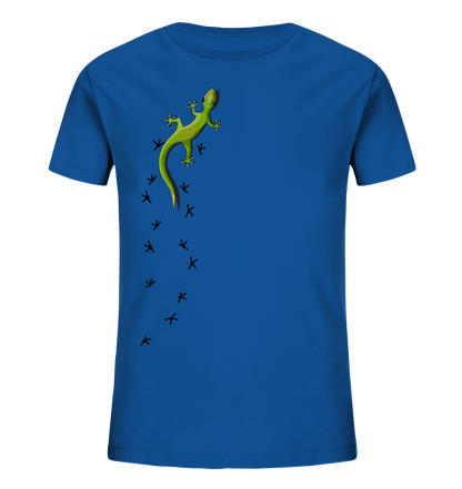 Kletternder Gecko mit Spuren - Kids Organic Shirt