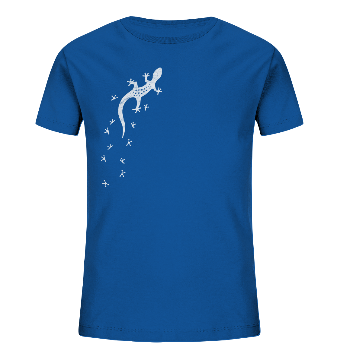 Gecko Eidechse Silhouette hell - Kids Organic Shirt