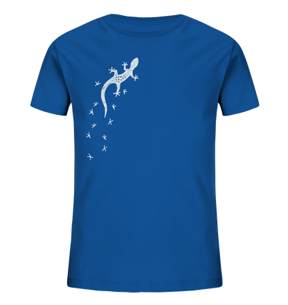 Gecko Eidechse Silhouette hell - Kids Organic Shirt