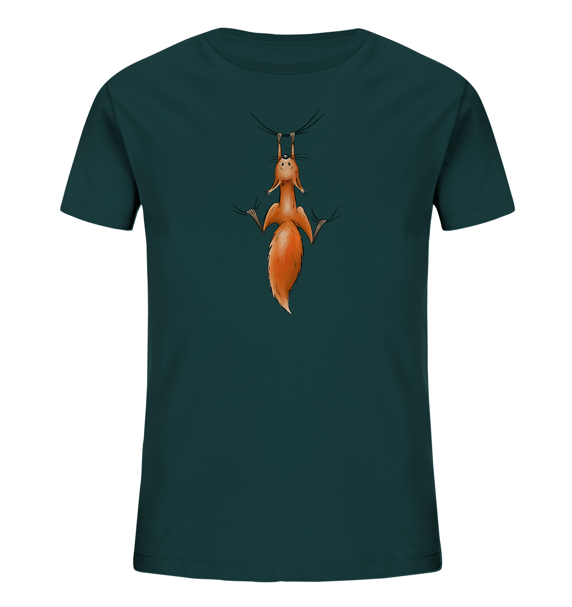 Rotes Eichhörnchen hängt ab - Kids Organic Shirt