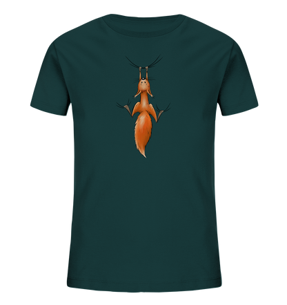 Rotes Eichhörnchen hängt ab - Kids Organic Shirt