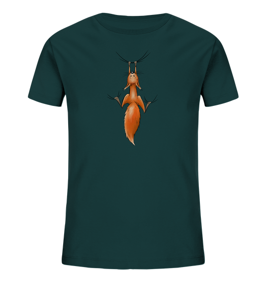 Rotes Eichhörnchen hängt ab - Kids Organic Shirt
