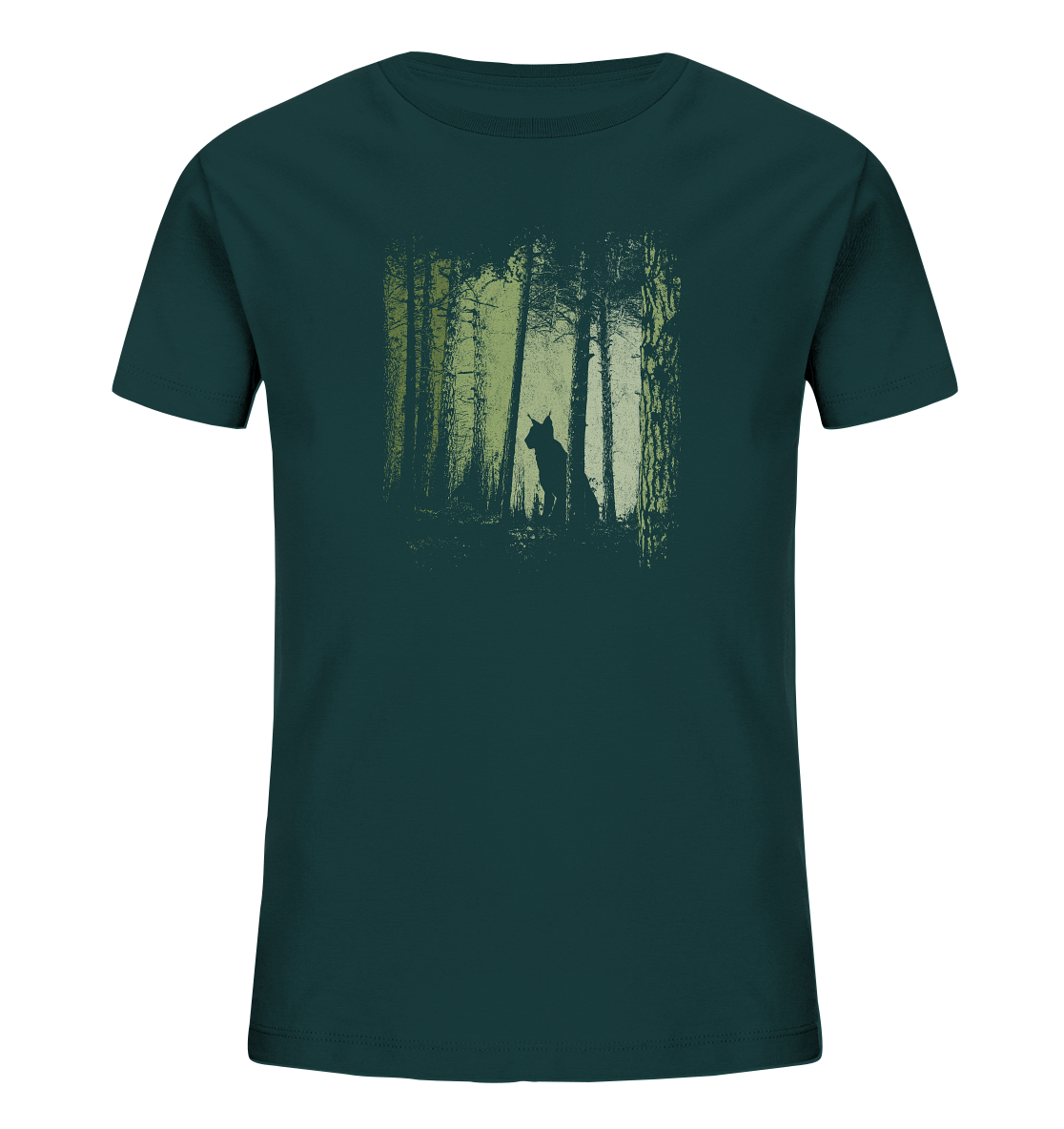 Luchs Wildkatze im Zwielicht Wald - Kids Organic Shirt
