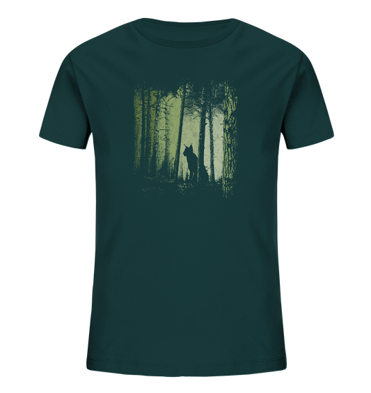 Luchs Wildkatze im Zwielicht Wald - Kids Organic Shirt