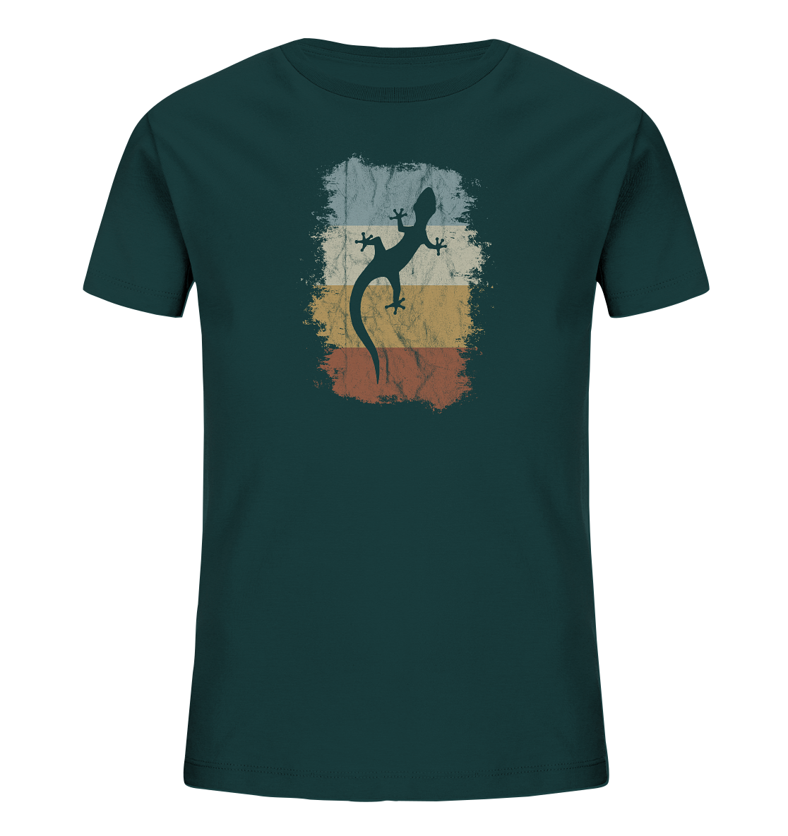 Retro Gecko Salamander Silhouette - Kids Organic Shirt