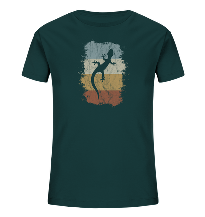 Retro Gecko Salamander Silhouette - Kids Organic Shirt