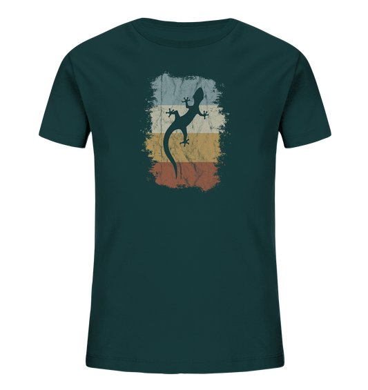 Retro Gecko Salamander Silhouette - Kids Organic Shirt