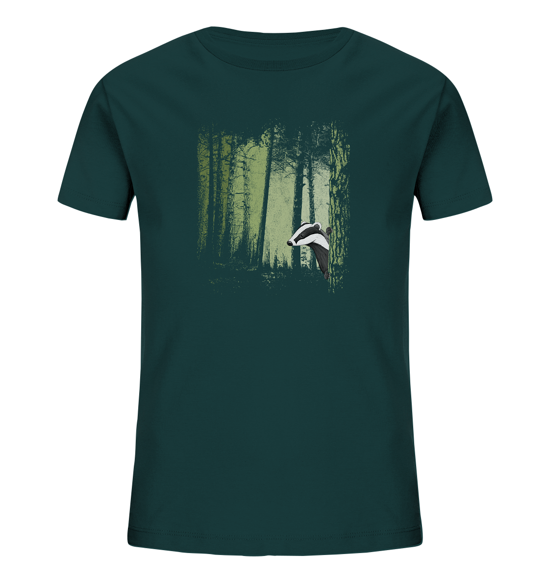 frecher Dachs im Zwielicht Wald - Kids Organic Shirt