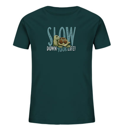 Slow Down Your Life Schildkröte - Kids Organic Shirt