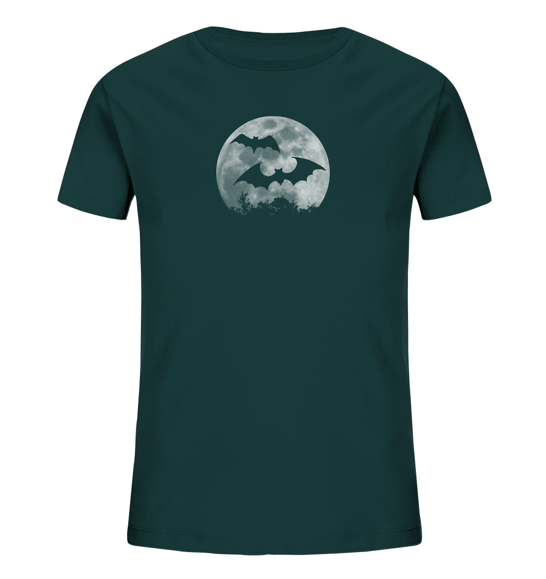 Fledermaus Silhouetten bei Vollmond - Kids Organic Shirt